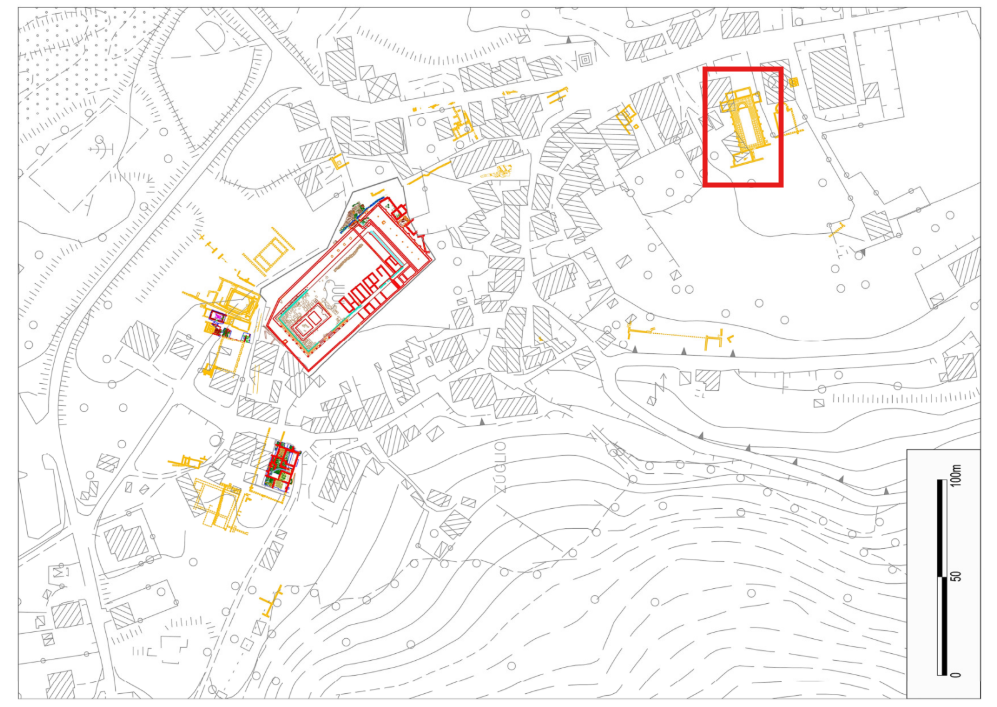Mappa della zona degli scavi di Zuglio